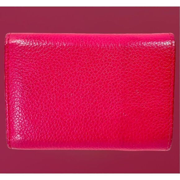 Saint Laurent Trifold Compact Mini Wallet Pink Leather Summer Luxury Minimalist - Picture 3 of 14